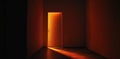 Dark Room, Light Coming In Through an Slightly Open Door - New Possibilities, Hope, Overcome Problems, Solution Finding Concept Royalty Free Stock Photo