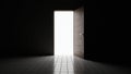 Dark room with opened door Royalty Free Stock Photo