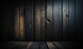 a dark room with wood floors and a door with a handle on it and a light coming through the door and a bird on the door handle Royalty Free Stock Photo