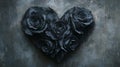 Dark Roses Arranged In A Heart Shape Royalty Free Stock Photo