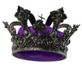 A dark royal crown isolated on a white background