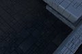 Dark ruins with circuit texture wall, sci-fi architecture background, 3d rendering