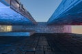 Dark ruins with circuit texture wall, sci-fi architecture background, 3d rendering