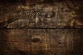 Dark rustic golden wall background, texture of old gilded top table. Wood grunge texture, top view of brown golden wooden table Royalty Free Stock Photo