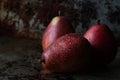 Dark and moody anjou pears Royalty Free Stock Photo