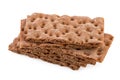 Dark Rye Crispbread Isolated on White Royalty Free Stock Photo