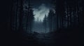 Dark and scary forest at the night Royalty Free Stock Photo