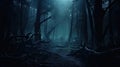Dark and scary forest at the night Royalty Free Stock Photo