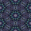 Dark seamless kaleidoscope, colorful ornaments in kaleidoscope