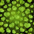 Dark seamless pattern with green leaves