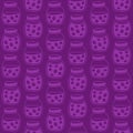 Dark seamless pattern with the plum jam jars.