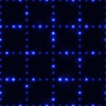 Dark seamless pattern with shinning blue neon dot grid Royalty Free Stock Photo