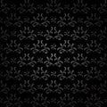 Dark seamless pattern - vector black vintage