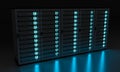 Dark server room data center storage 3D rendering