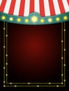 Dark shining background with vintage circus tent. Design for presentation, concert, show