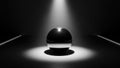 Dark shiny ball reflecting surfaces in dramatic lighting setup Royalty Free Stock Photo