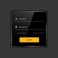 Dark shiny login form ui template design