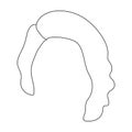 Dark short.Back hairstyle single icon in outline style vector symbol stock illustration web.