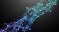 Abstract Network of Connected Glowing Blue and Purple Dots and Lines on a Dark Background Royalty Free Stock Photo