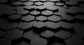 Dark Hexagonal Grid Pattern with Deep Shadows and Subtle Lighting Royalty Free Stock Photo