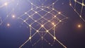 Title: Abstract digital of a glowing network of interconnected lines and nodes on a dark background Royalty Free Stock Photo