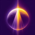 Dark side of the moon,purple background.