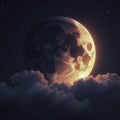 The dark side of the moon is shrouded in mystery and shadow, unseen, moon Royalty Free Stock Photo