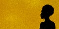 Dark silhouette of an African American woman. Background with copy space. African leitmotif. African American freedom. Panorama Royalty Free Stock Photo