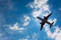 Dark silhouette of an airplane