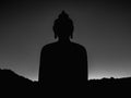 Dark silhouette of the Buddha statue - great for a wallpaper