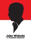 The Dark Silhouette of the Seventh President of Indonesia Joko Widodo