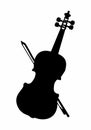 Violin dark silhouette Royalty Free Stock Photo