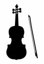 Violin dark silhouette Royalty Free Stock Photo