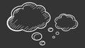 Dark Sketchy Thought Cloud, Deep Reflection, Introspection, vector design Generative AI Royalty Free Stock Photo