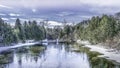 Ice on the banks of a northern river