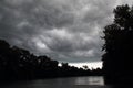 Dark skies over South Bend Indiana Royalty Free Stock Photo