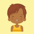 Dark skin little boy laughing facial expressio