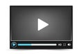 Dark skin vector video player interface