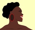 dark skinned girl on a yellow background