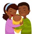 Dark skinned parents with a baby Royalty Free Stock Photo