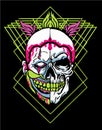 Dark skull clown tshirt design Royalty Free Stock Photo