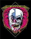 Dark skull clown tshirt design Royalty Free Stock Photo