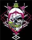 Dark skull clown tshirt design Royalty Free Stock Photo