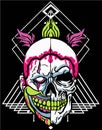 Dark skull clown tshirt design Royalty Free Stock Photo