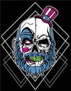 Dark skull clown tshirt design Royalty Free Stock Photo