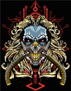 Dark skull mask mad max tshirt design