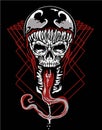 Dark skull symbiote tshirt design