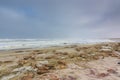 Dark sky beach skeleton coast Namibia Royalty Free Stock Photo