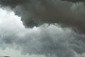 The dark sky with black clouds covered before the big storm will enter. The big powerful storm clouds before a thunder-storm Royalty Free Stock Photo