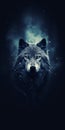 Dark Sky-blue Wolf Wallpaper For Desktop And Mobile Lock Screen